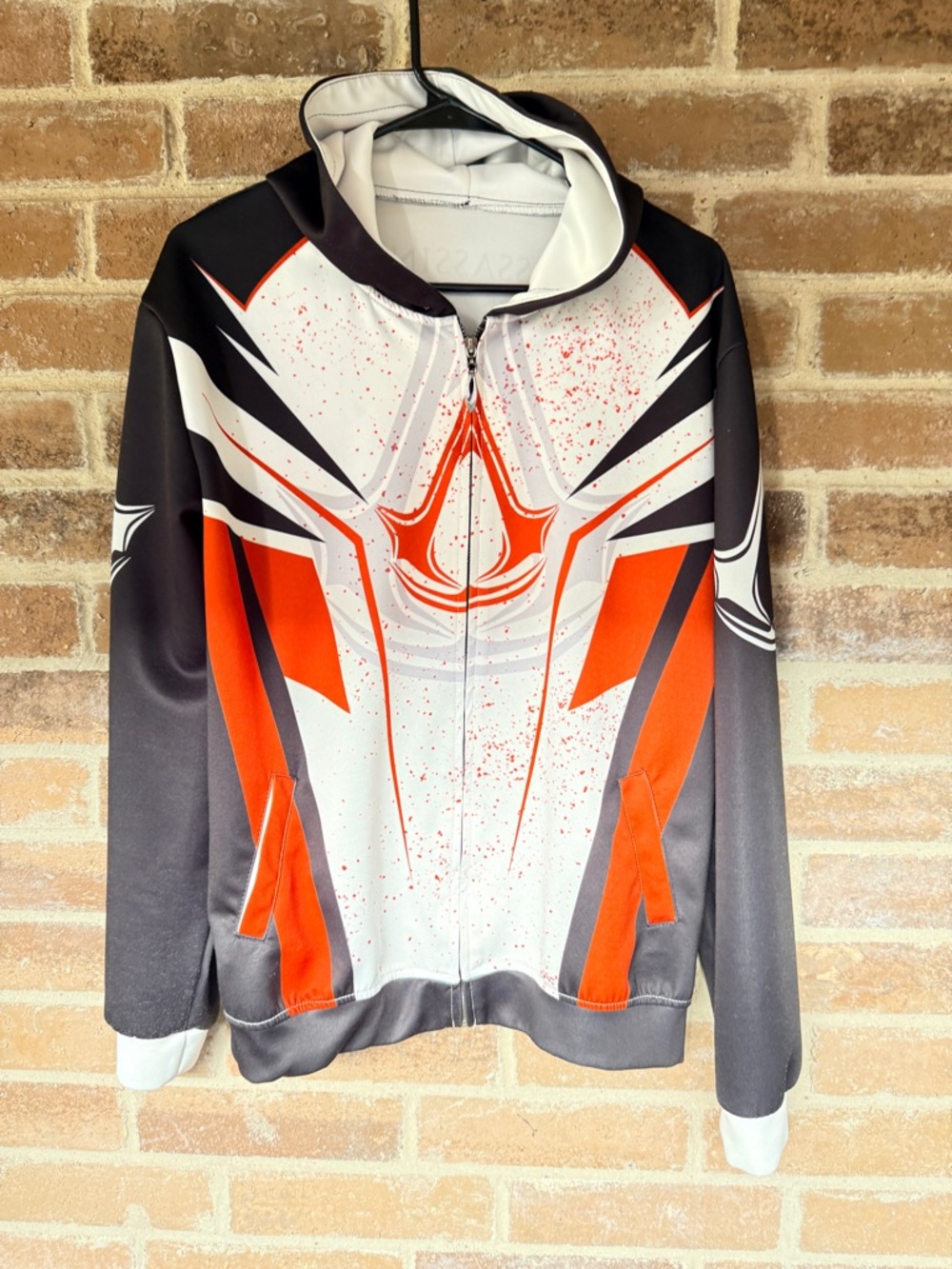 Men's Assassin’s Creed  Zip Hoodie with Orange Graphic